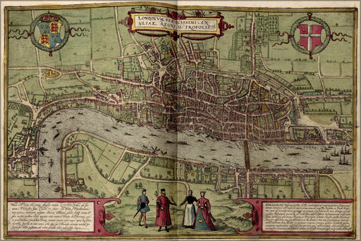 24"x36" Gallery Poster, map of london england 1612