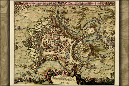 24"x36" Gallery Poster, map of luxembourg 1709