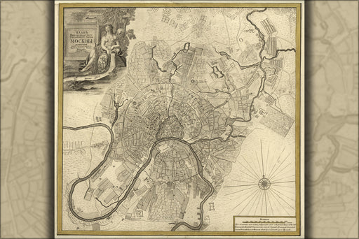 24"x36" Gallery Poster, map of moscow russia 1739
