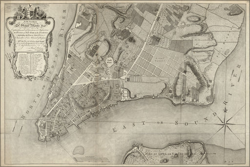 24"x36" Gallery Poster, map of new york city 1769