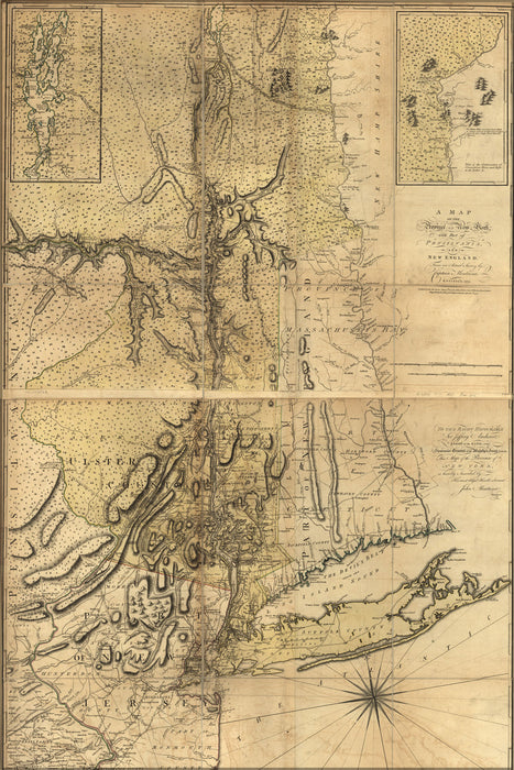24"x36" Gallery Poster, map of new york city long island area 1775 p1