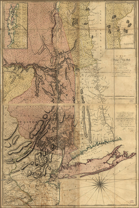 24"x36" Gallery Poster, map of new york city long island new york state 1775 P2
