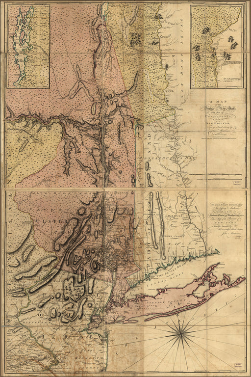 24"x36" Gallery Poster, map of new york city long island new york state 1775 P2