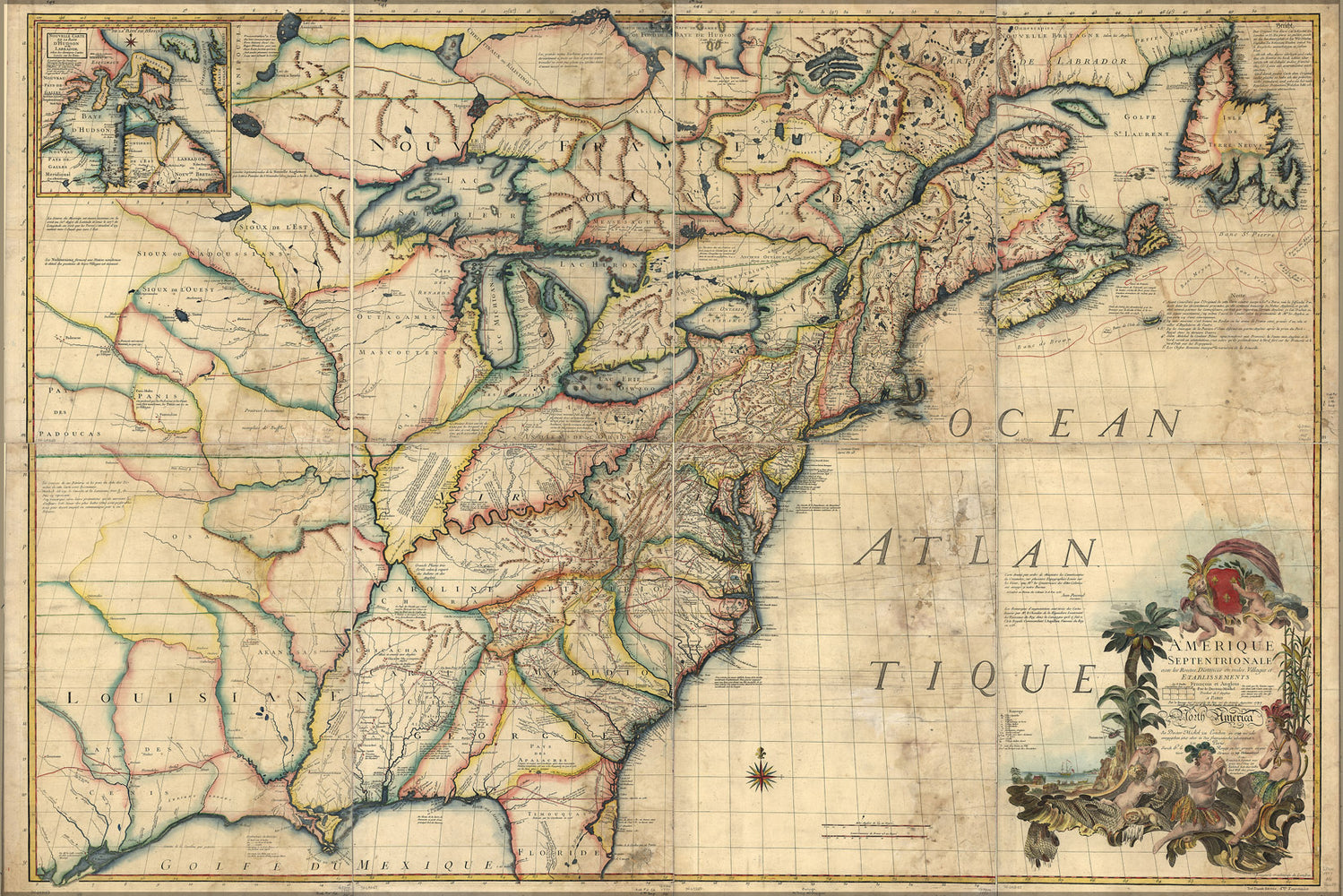 24"x36" Gallery Poster, map of north america early united states 1777 P2