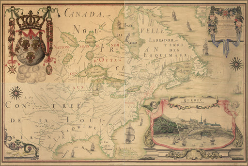 24"x36" Gallery Poster, map of north america pre united states 1688