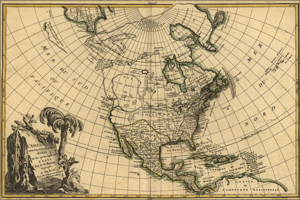 24"x36" Gallery Poster, map of north america pre united states 1762 p1