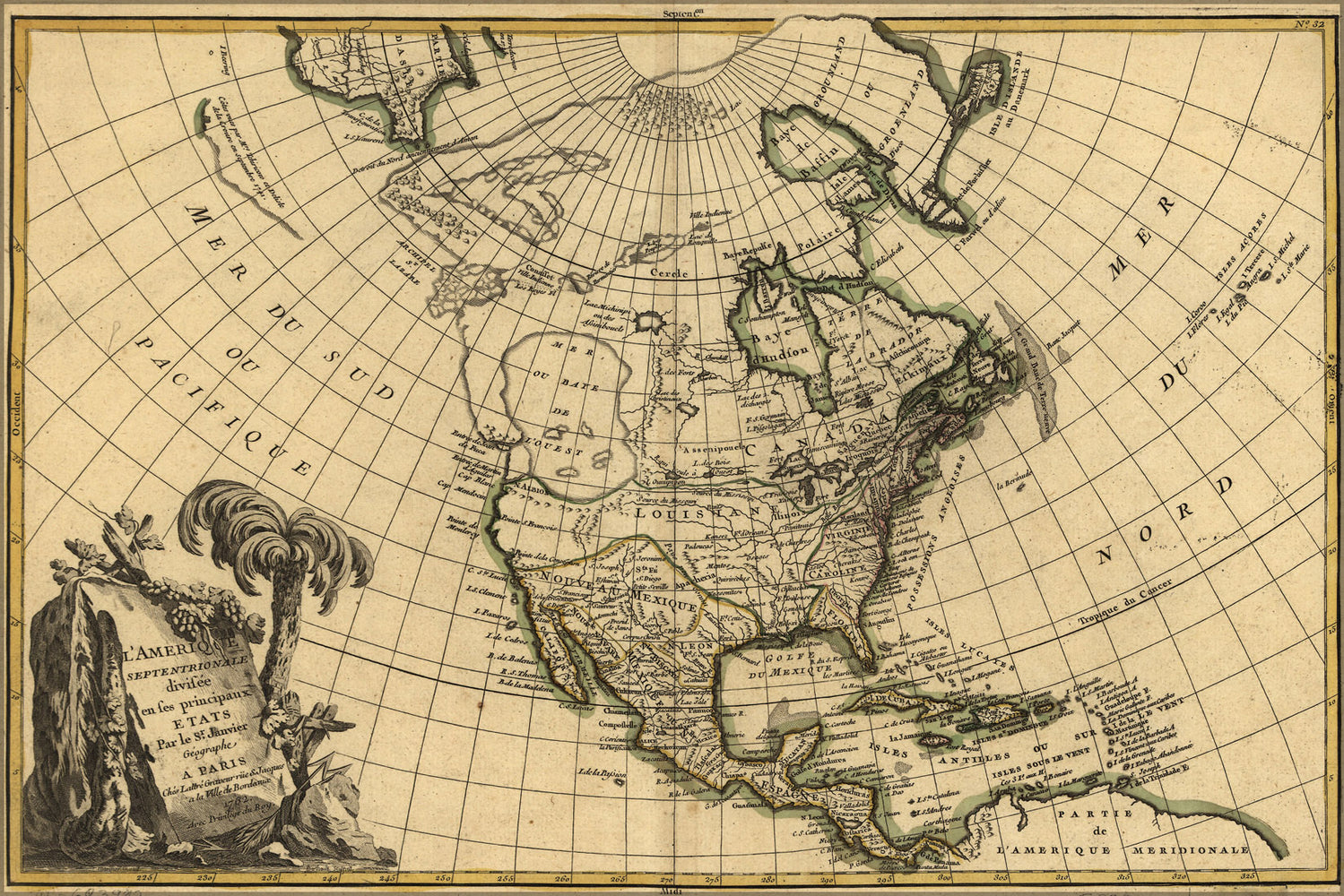 24"x36" Gallery Poster, map of north america pre united states 1762 p1