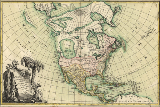 24"x36" Gallery Poster, map of north america pre united states 1762 p2