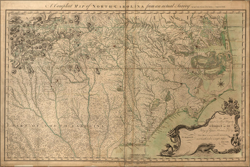 24"x36" Gallery Poster, map of north carolina 1770 p2