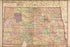 24"x36" Gallery Poster, map of north dakota 1910