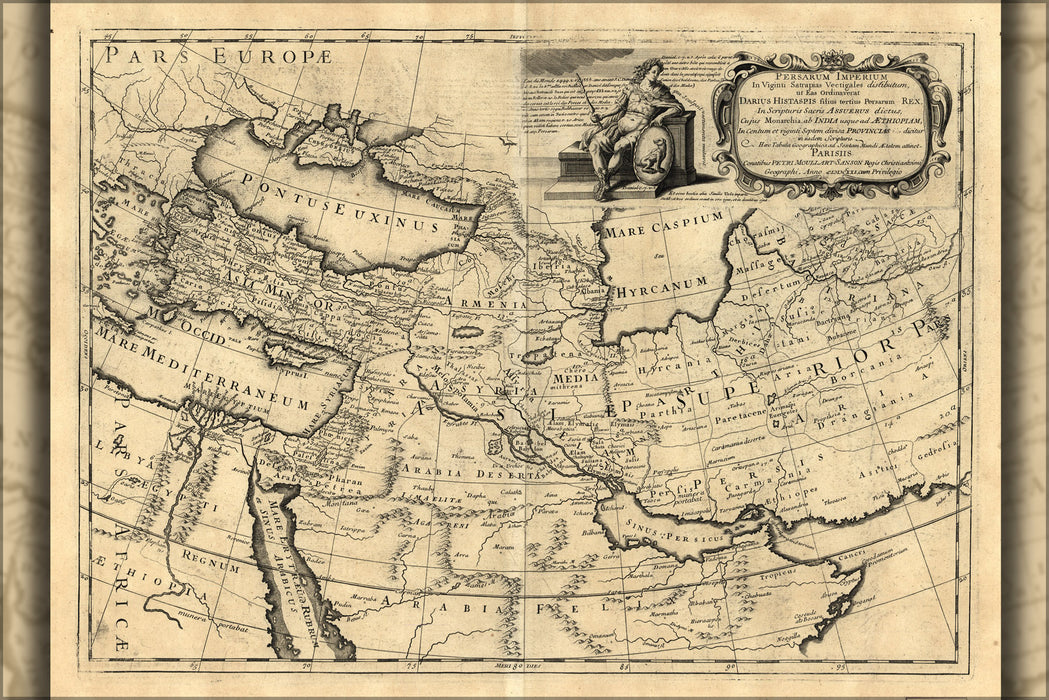 24"x36" Gallery Poster, map of persian empire 1721 in latin