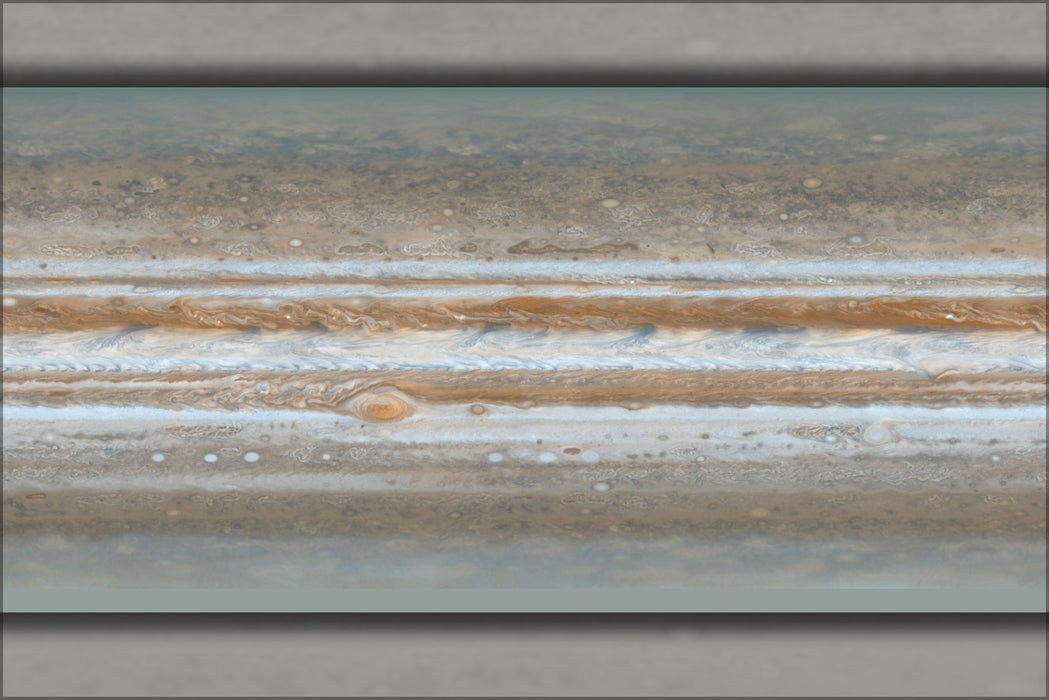 24"x36" Gallery Poster, map of planet jupiter taken by the cassini spacecraft