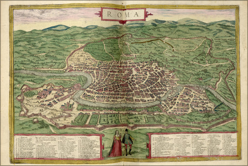 24"x36" Gallery Poster, map of rome 1612