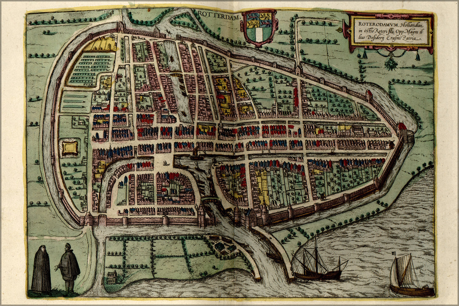 24"x36" Gallery Poster, map of rotterdam 1612