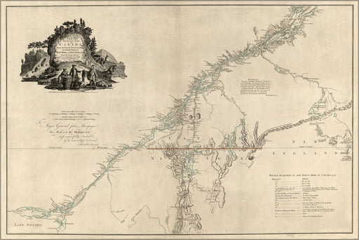 24"x36" Gallery Poster, map of settled part of Canada 1777