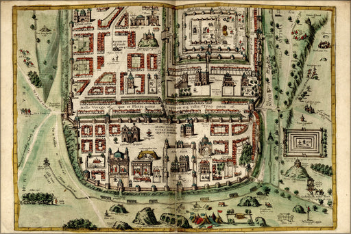 24"x36" Gallery Poster, map of southern jerusalem 1612