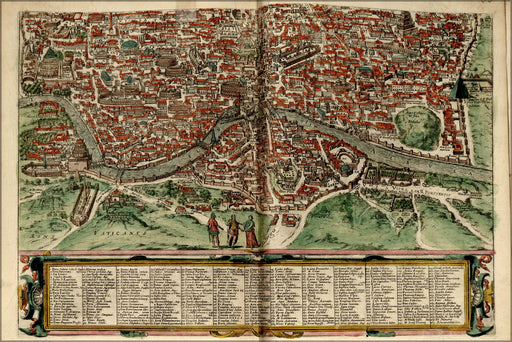 24"x36" Gallery Poster, map of southern rome 1612