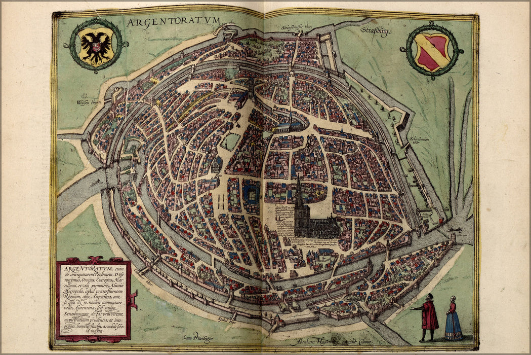 24"x36" Gallery Poster, map of strasbourg france 1612