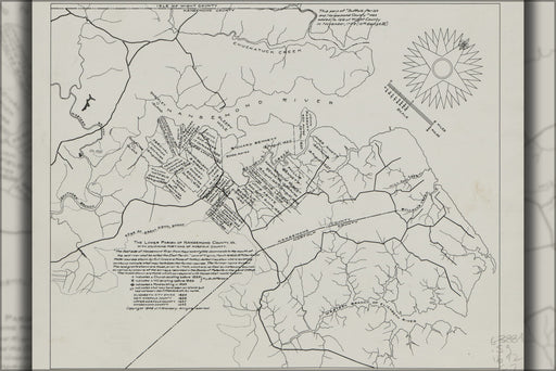24"x36" Gallery Poster, map of suffolk region Virginia 1642 p2