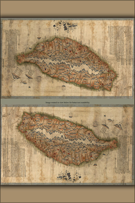 24"x36" Gallery Poster, map of taiwan 1875