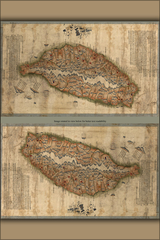 24"x36" Gallery Poster, map of taiwan 1875