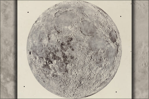 24"x36" Gallery Poster, map of the Moon 1966