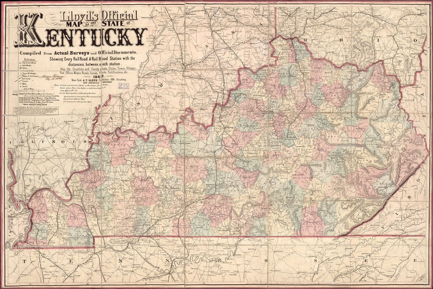 24"x36" Gallery Poster, map of the State of Kentucky p2