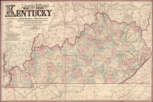 24"x36" Gallery Poster, map of the State of Kentucky p2