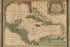 24"x36" Gallery Poster, map of the West Indies cuba mexico caribbean 1755