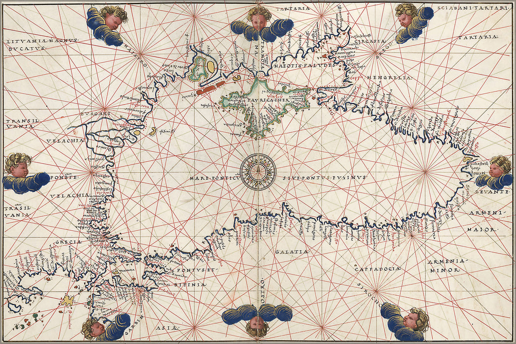 24"x36" Gallery Poster, map of the black sea 1544