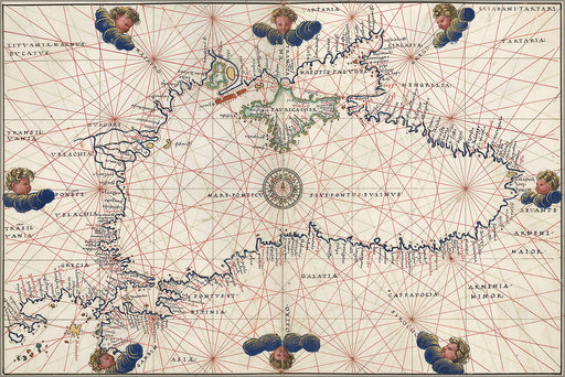 24"x36" Gallery Poster, map of the black sea 1544