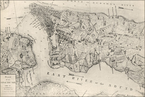 24"x36" Gallery Poster, map of the city of new york 1767