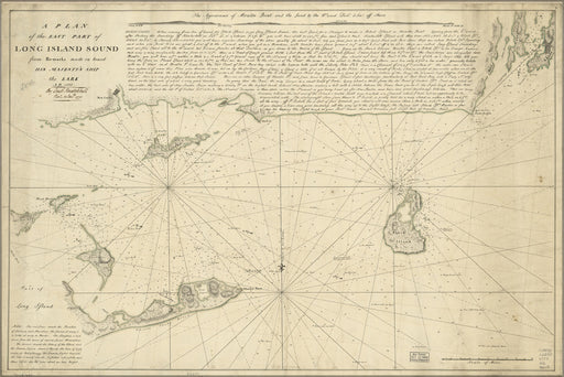 24"x36" Gallery Poster, map of the east part of Long Island Sound 1777