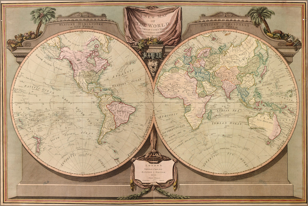 24"x36" Gallery Poster, map of the world 1808