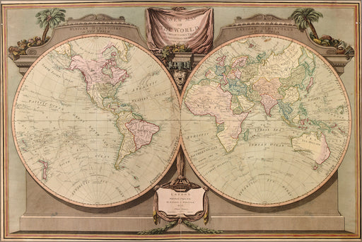 24"x36" Gallery Poster, map of the world 1808