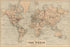 24"x36" Gallery Poster, map of the world 1875