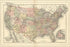 24"x36" Gallery Poster, map of united states 1887