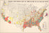 24"x36" Gallery Poster, map of united states Negro population 1950