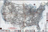 24"x36" Gallery Poster, map of united states highways & roads 1918
