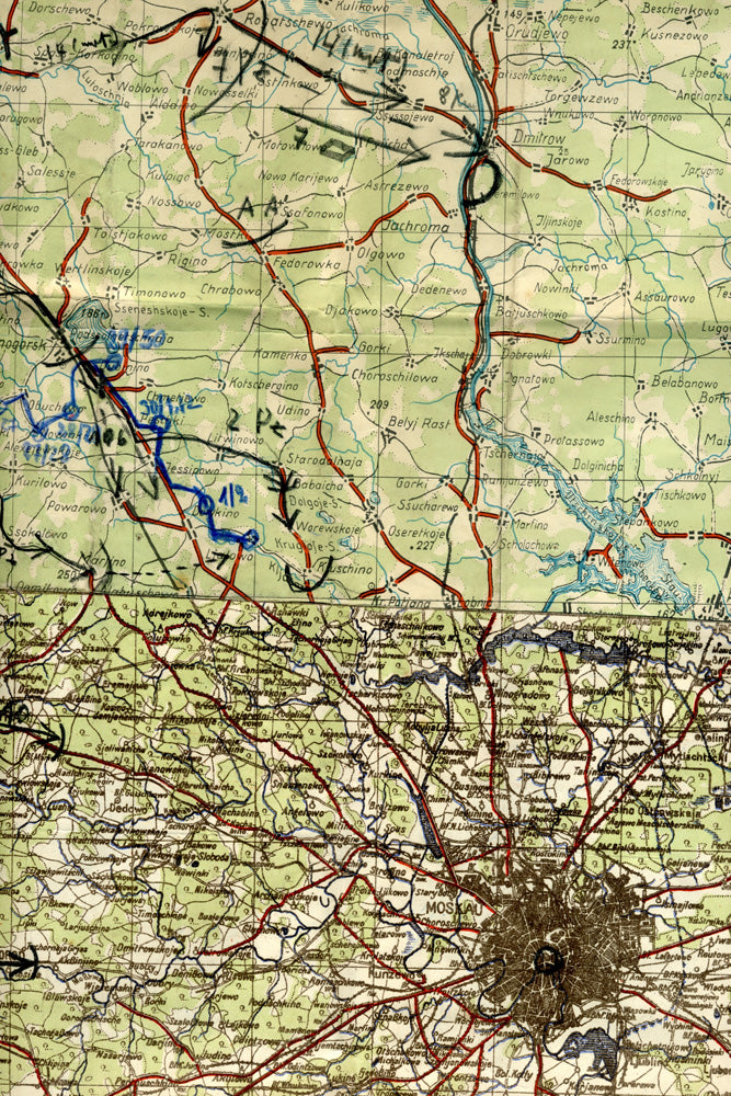 24"x36" Gallery Poster, operation barbarossa Campaign map used by 7th Panzer in Russia