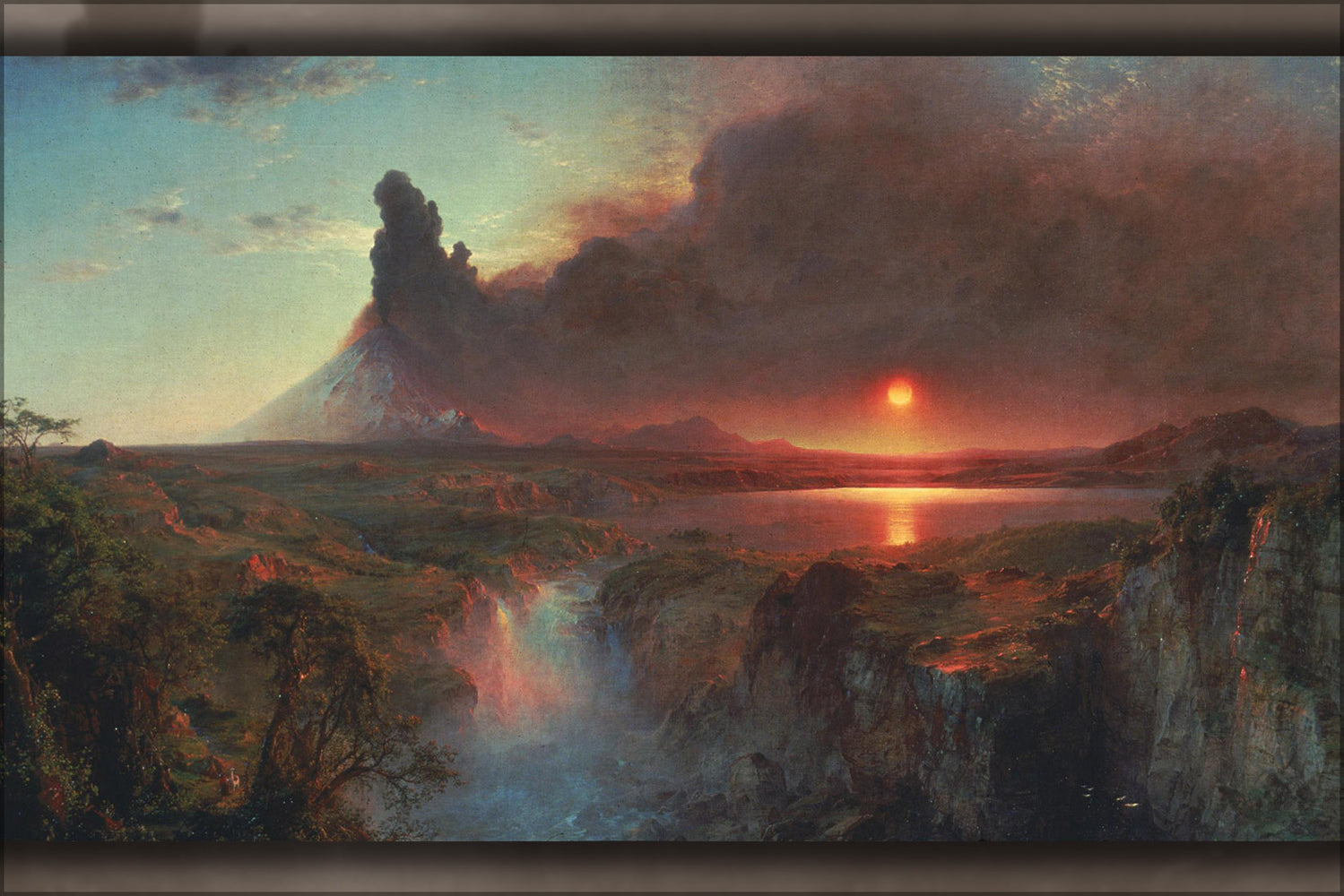 24"x36" Gallery Poster, painting of cotopaxi by Frederic Edwin Church 1862