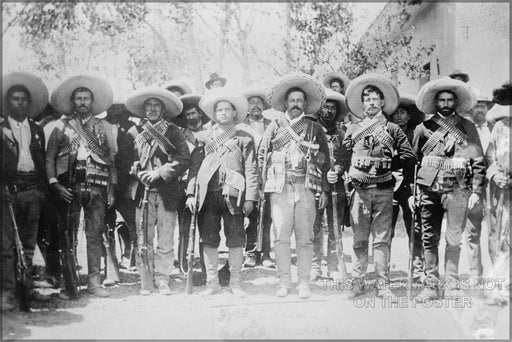 24"x36" Gallery Poster, pancho villa and staff
