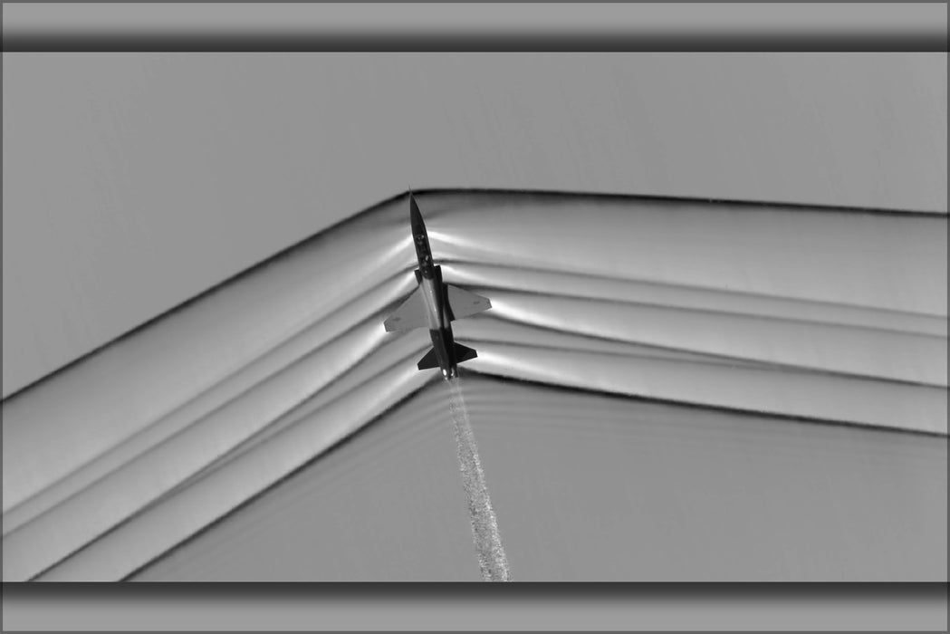 24"x36" Gallery Poster, shockwave pattern of T-38 Talon in supersonic flight