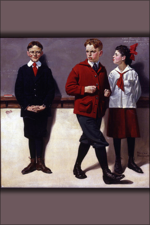 24"x36" Gallery Poster, spells Peloponnesus (Spelling Bee) by norman rockwell 1918
