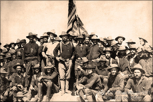 24"x36" Gallery Poster, theodore roosevelt and his rough riders on san juan hill p2